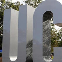 Iconic metallic UCR sign.